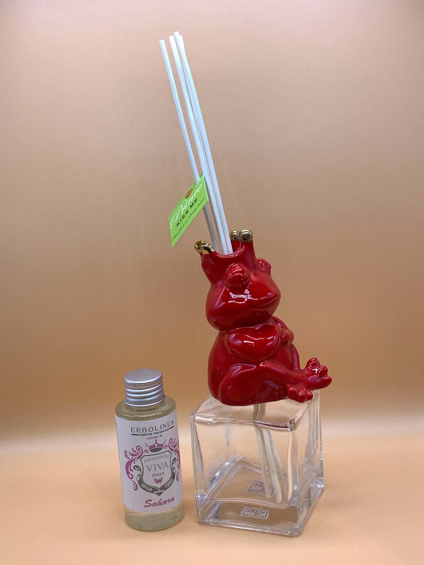 Prince diffusore Ceramiche Viva con bastoncini col. Rosso