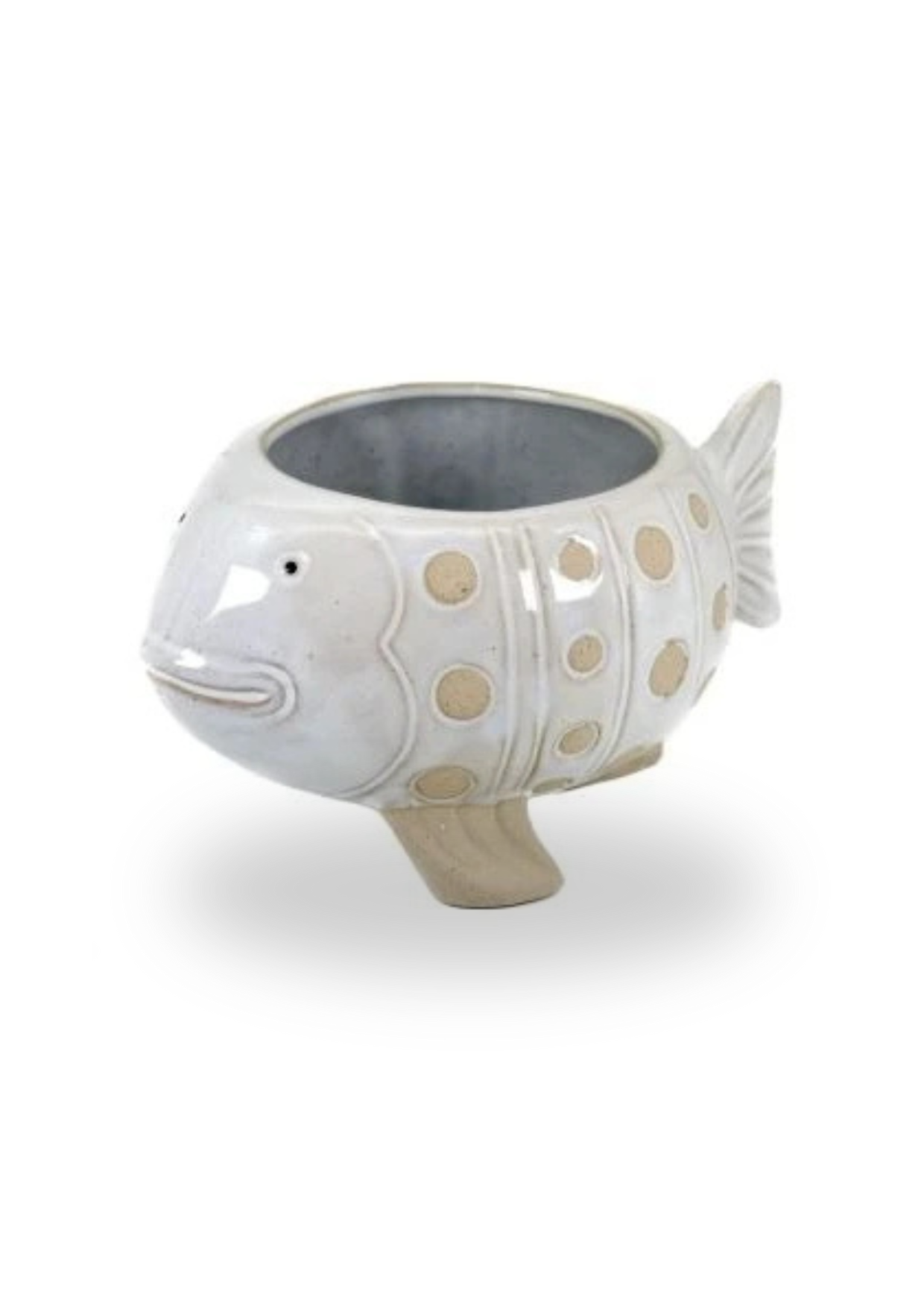 Bomboniera vaso portapiantina pesce bianco B6902