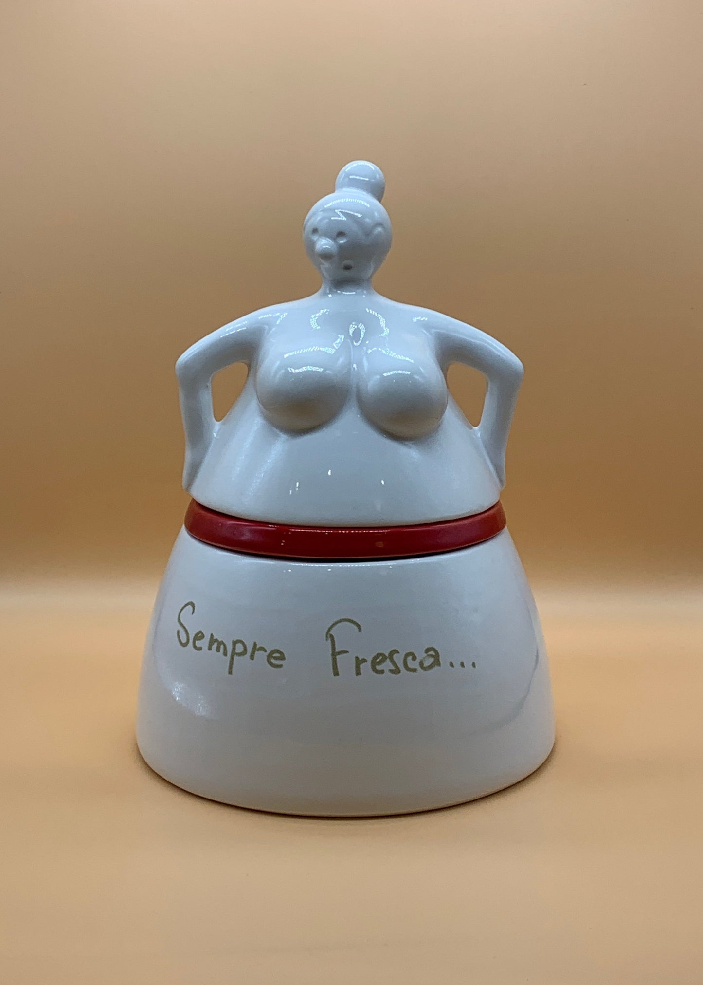 Portamozzarella Tina in ceramica, capacità 800ml col. Rosso