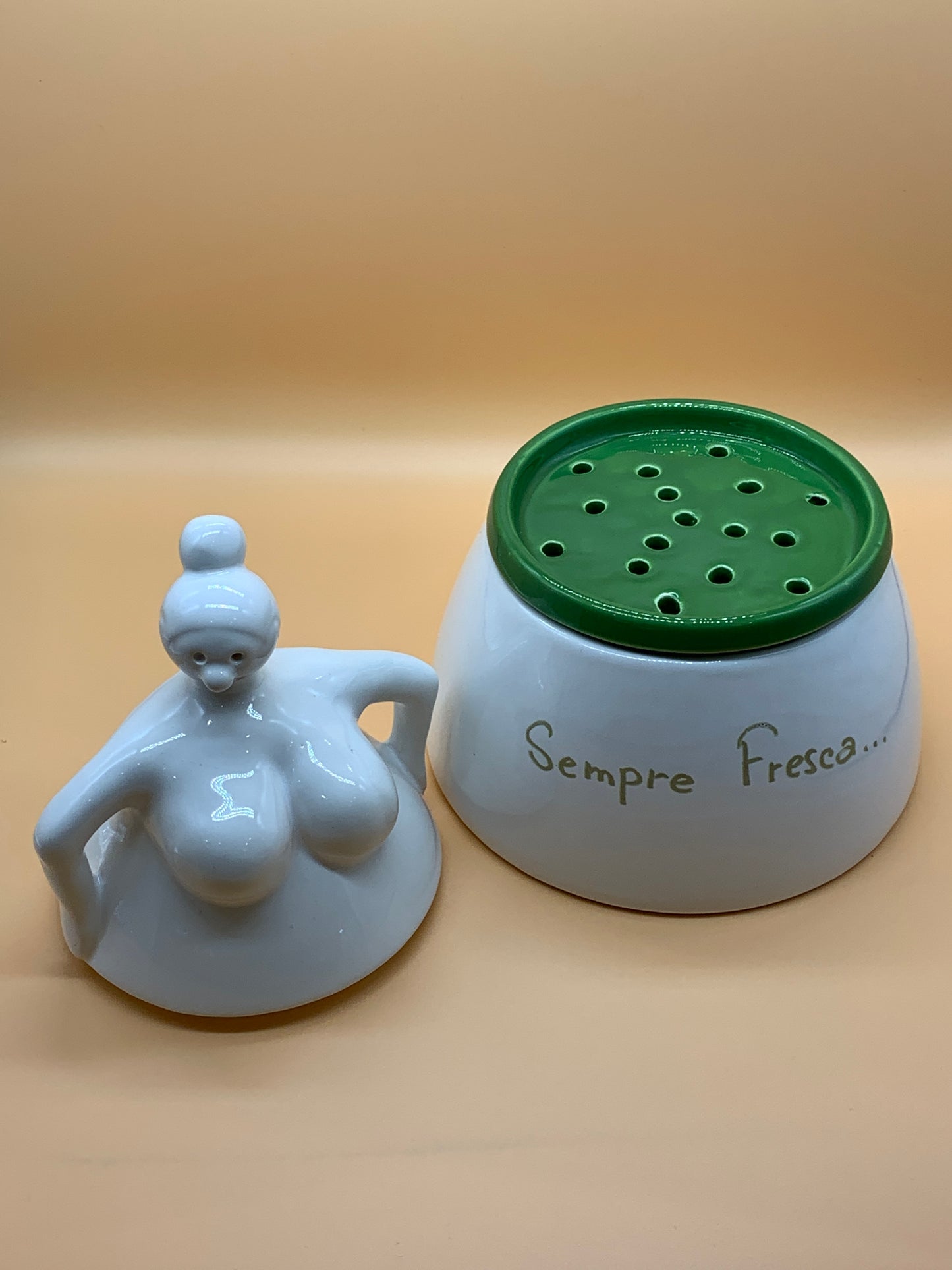 Portamozzarella Tina in ceramica, capacità 800ml col. Verde