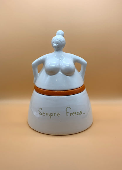 Portamozzarella Tina in ceramica, capacità 800ml col. Arancio