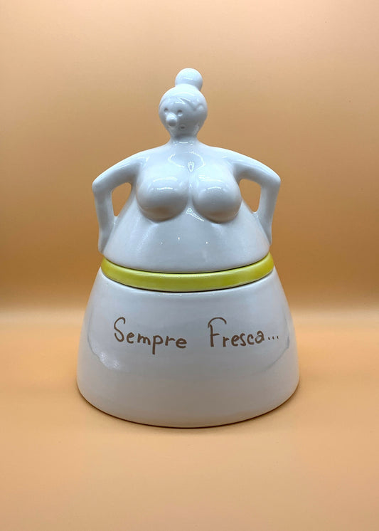 Portamozzarella Tina in ceramica, capacità 800ml col. Giallo