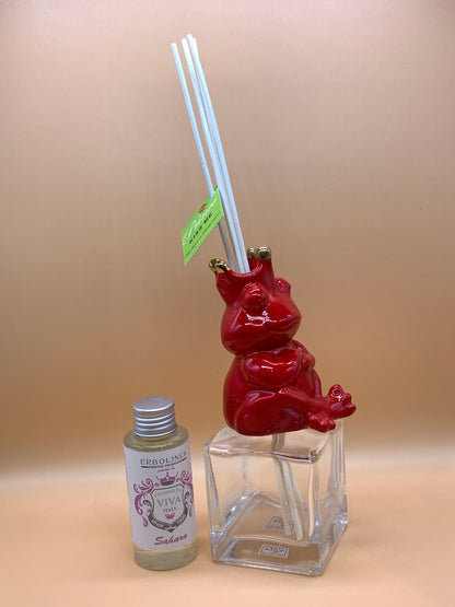 Prince diffusore Ceramiche Viva con bastoncini col. Rosso