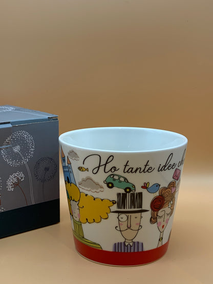 Tazza WALD in porcellana decoro Idee col. Bianco