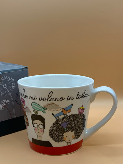 Tazza WALD in porcellana decoro Idee col. Bianco