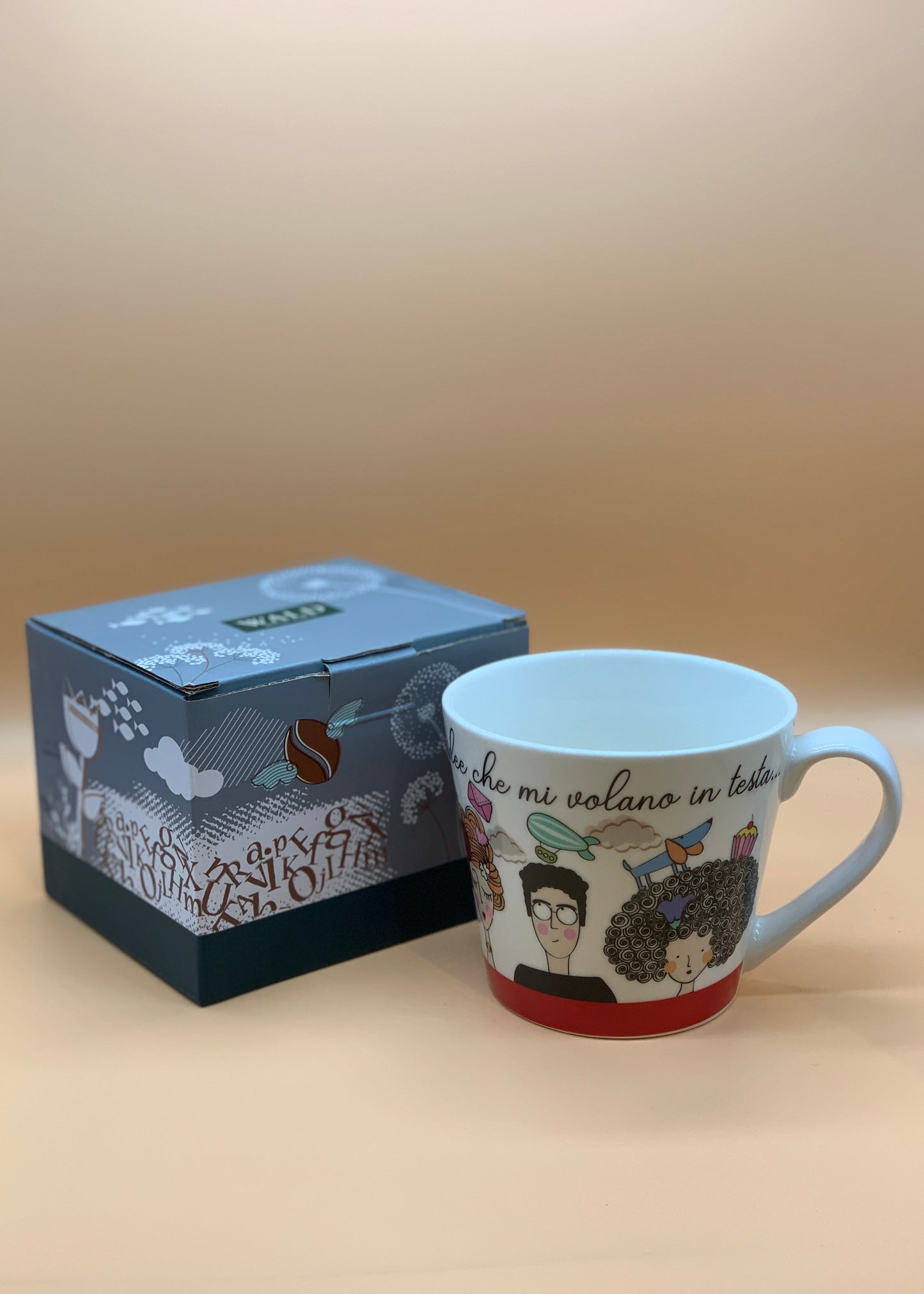 Tazza WALD in porcellana decoro Idee col. Bianco