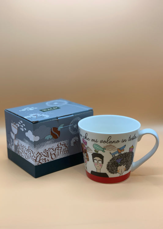 Tazza WALD in porcellana decoro Idee col. Bianco