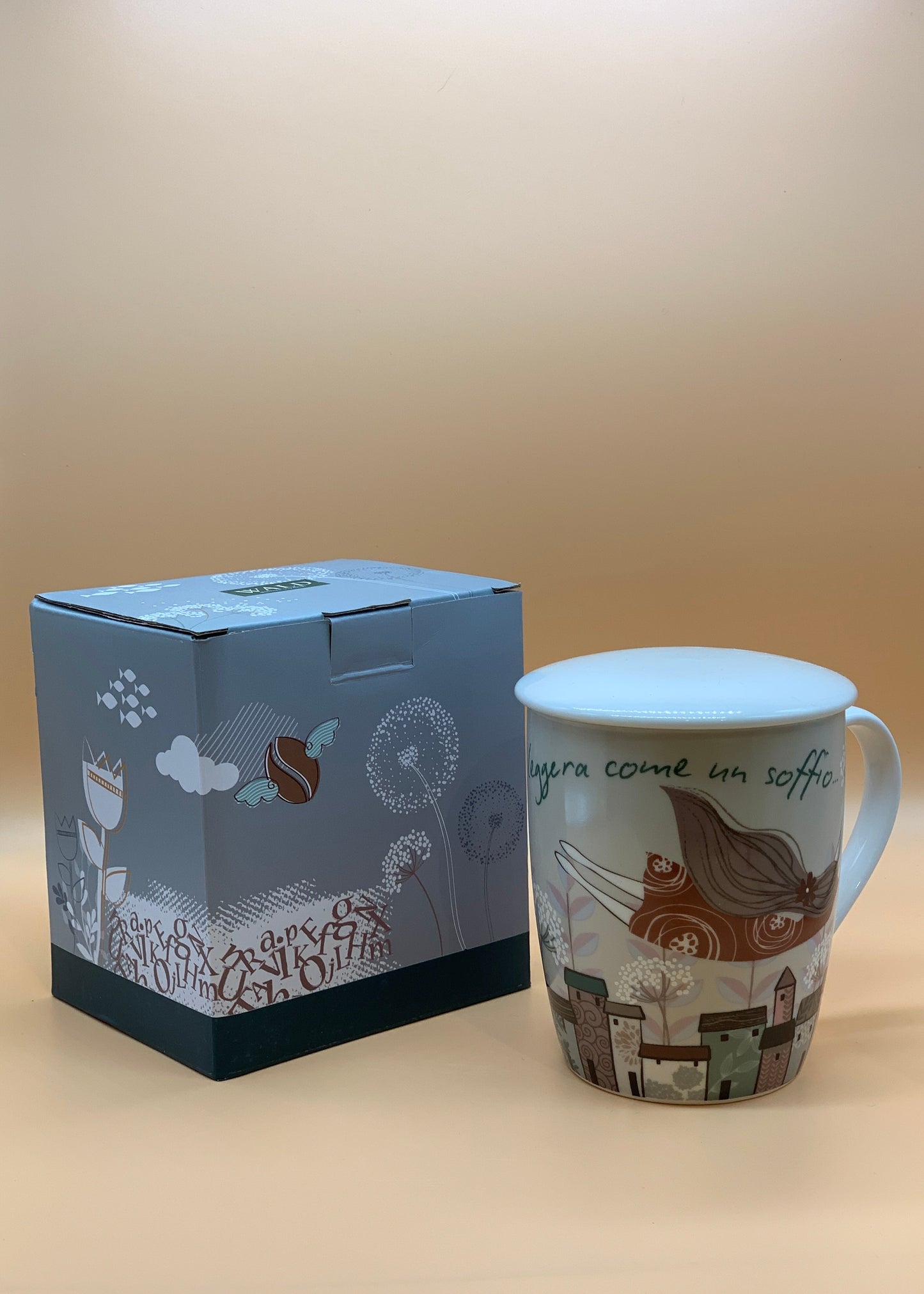 Tisaniera WALD con Coperchio e decoro Soffio col. Panna