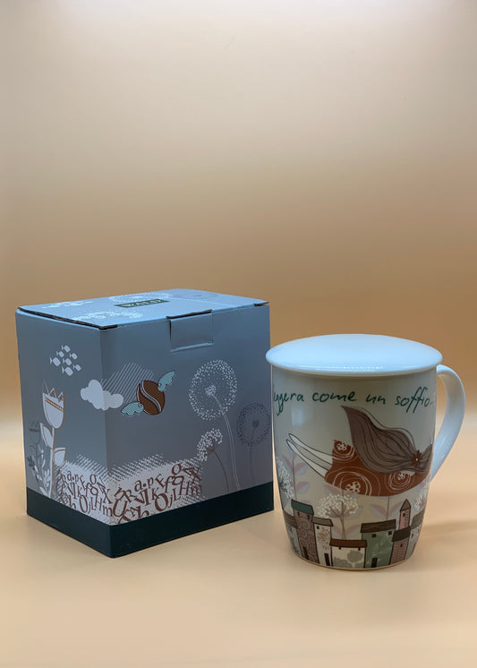 Tisaniera WALD con Coperchio e decoro Soffio col. Panna