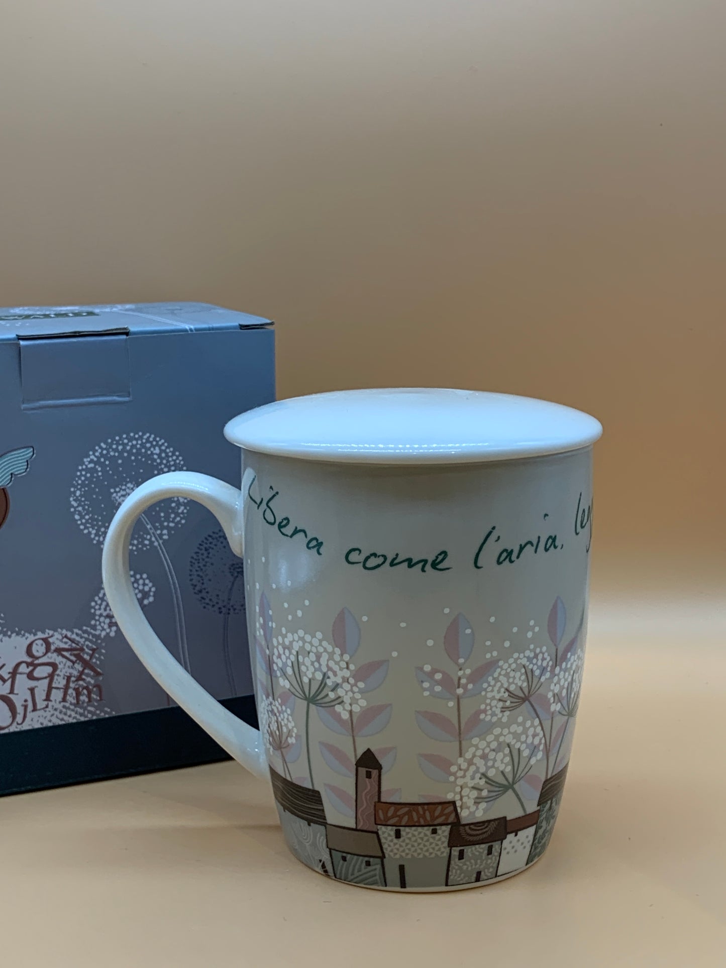 Tisaniera WALD con Coperchio e decoro Soffio col. Panna